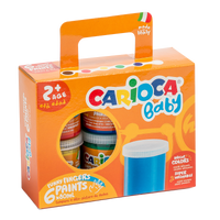 Carioca Fingerfarben Baby 2+, Pappköfferchen, 6 × 80 ml