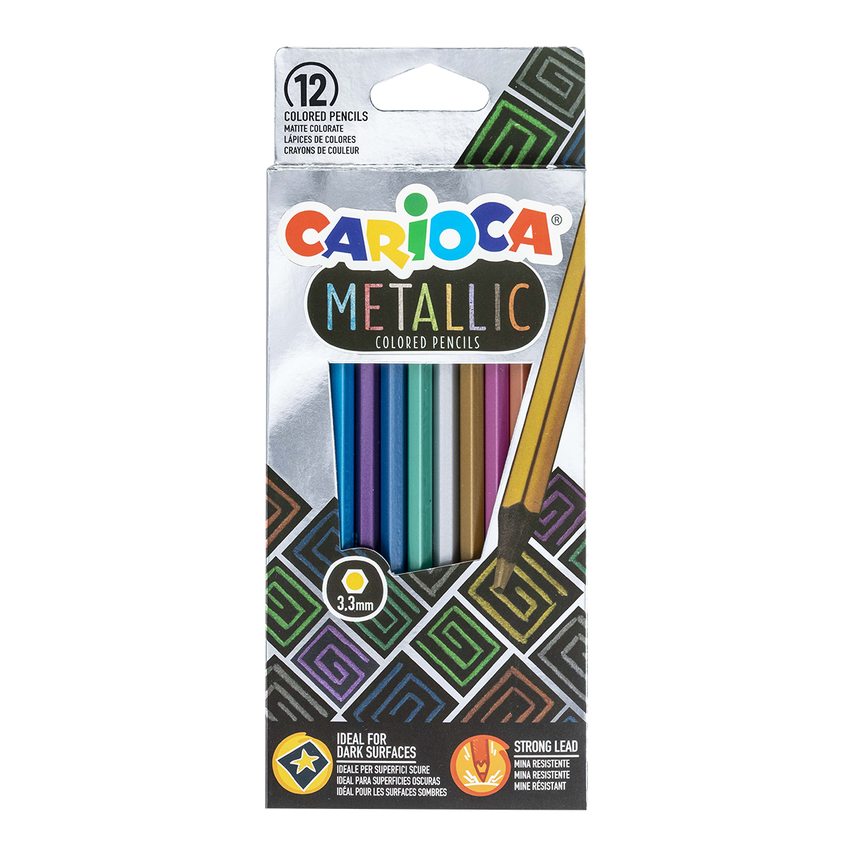 Carioca Sechskant-Buntstifte Metallic, 12er-Set