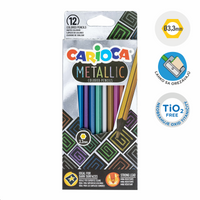 Carioca Sechskant-Buntstifte Metallic, 12er-Set