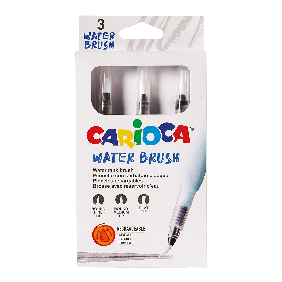 Carioca Wassertankpinsel-Set, 3 Stk.