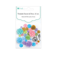 Charm & Deco So Pastel Deko-Set mit 32 Teilen für Scrapbooking und Bastelprojekte | ARTMIE