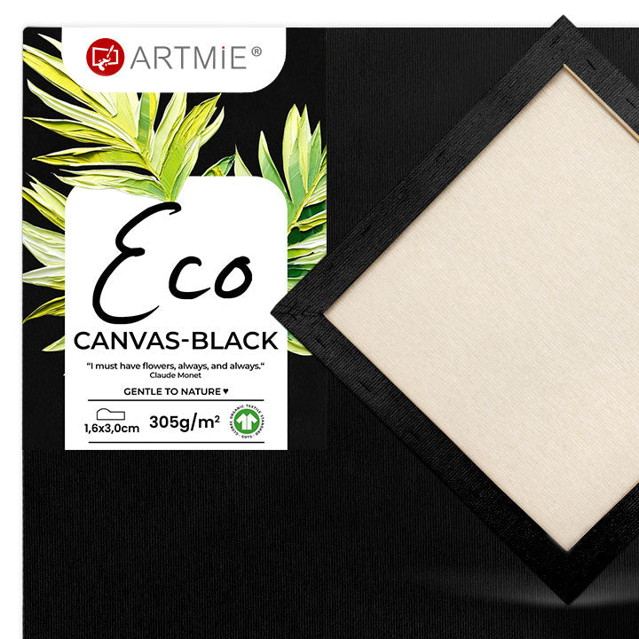 Čierne maliarske plátno na ráme ECO | rôzne rozmery