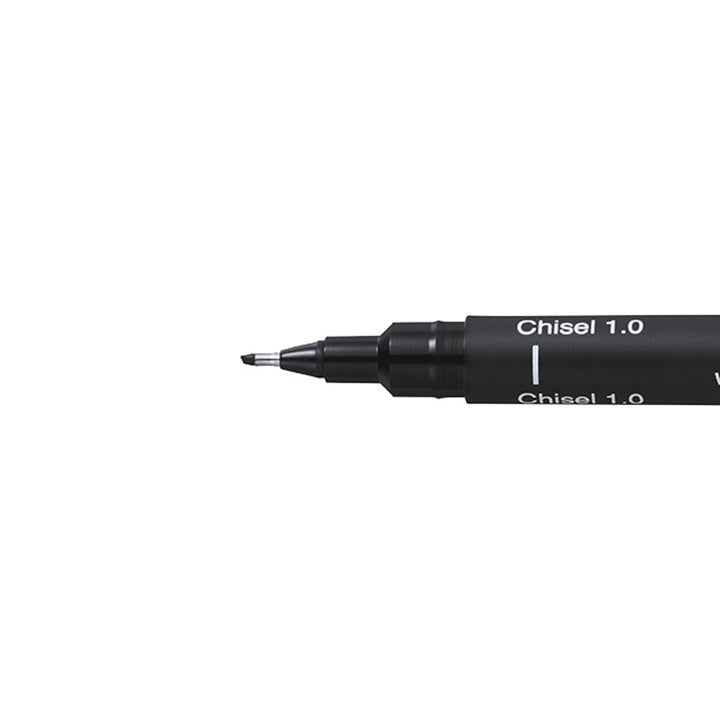 UNI PIN Kreativ-Liner in Schwarz mit Keilspitze | verschiedene Strichstärken | 1.0 mm