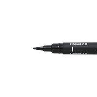 UNI PIN Kreativ-Liner in Schwarz mit Keilspitze | verschiedene Strichstärken | 2.0 mm
