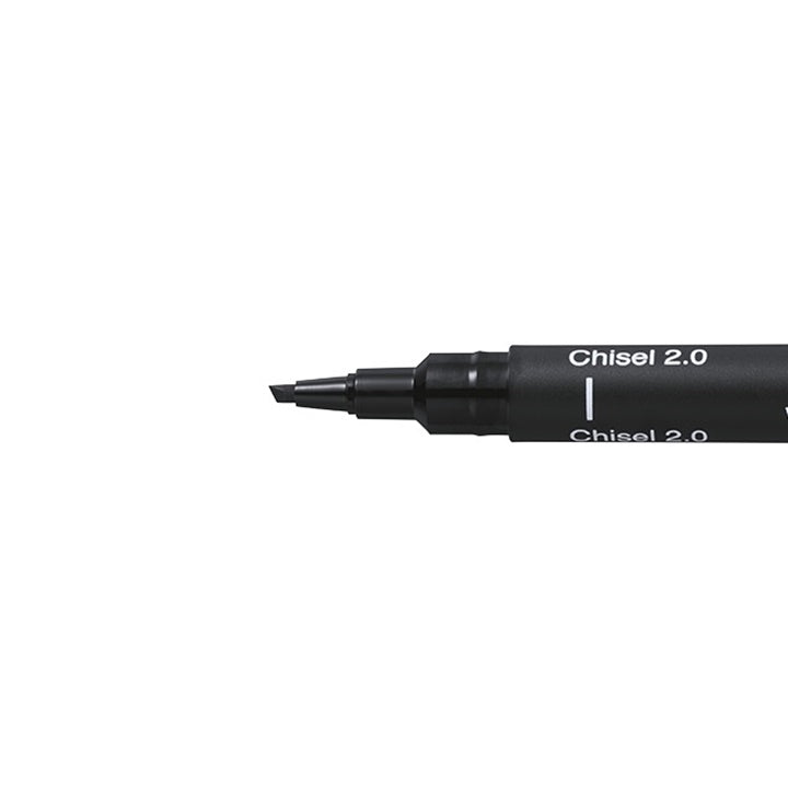 UNI PIN Kreativ-Liner in Schwarz mit Keilspitze | verschiedene Strichstärken | 2.0 mm