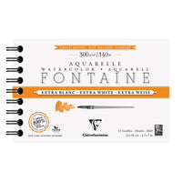 CLAIREFONTAINE Fontaine Aquarellblock HP extra weiß 300 g/m² 12 x 18 cm - 12 Blatt