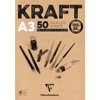 Clairefontaine Kraftpapier-Block geleimt – 120 g 50 Blatt A3