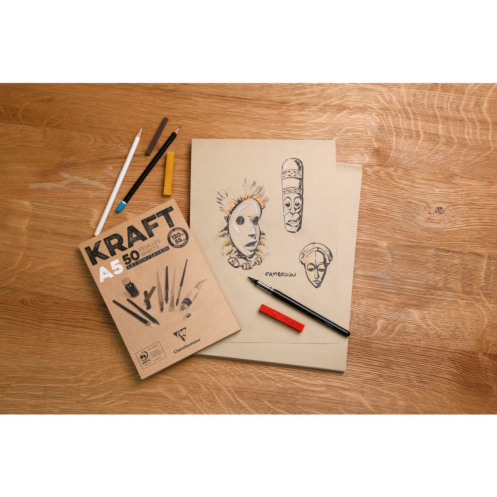 Clairefontaine Kraftpapier-Block geleimt