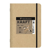 CLAIREFONTAINE Kraftpapier Skizzenblock 115 g/m² – A5 – A4, 20 Blatt