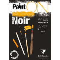 Clairefontaine Paint'On Mix Media Block 250 g 20 Blatt geleimt Black
