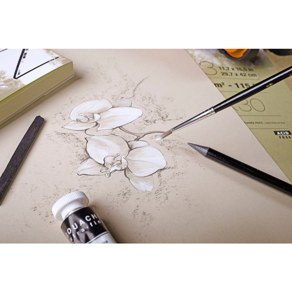 Clairefontaine Paint'On Mix Media Block 250 g 30 Blatt kopfgeleimt Natural