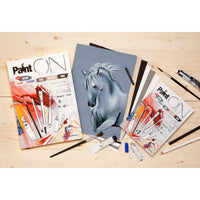 Clairefontaine Paint'On Mix Media Block Nr. 6 250 g 24 Blatt kopfgeleimt verschiedene Farben