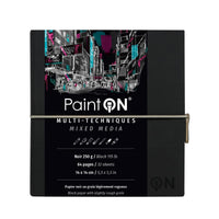 CLAIREFONTAINE Paint'On Mixed-Media-Block schwarz 250 g/m² A5 – 14 x 14 cm - 32 Blatt