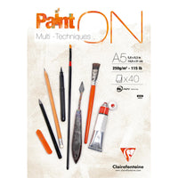 CLAIREFONTAINE Paint'On Mixed Media Block Weiß A5 250 g/m² - 40 Blatt