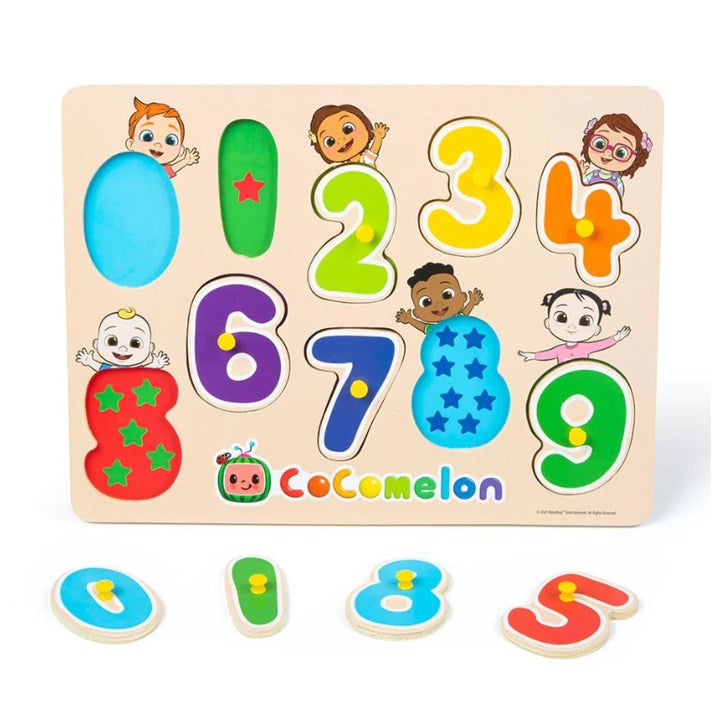Cocomelon Holz-Steckpuzzle mit bunten Zahlen für Kinder | ARTMIE
