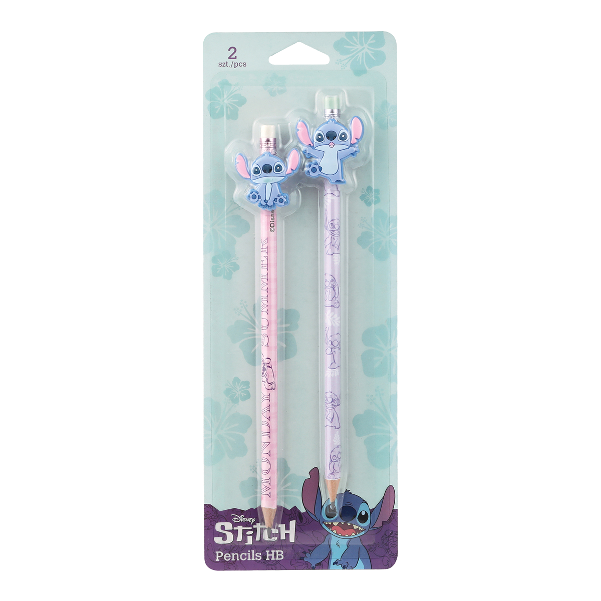 Colorino Bleistifte-Set Stitch Pastel 3, rund mit Radiergummi