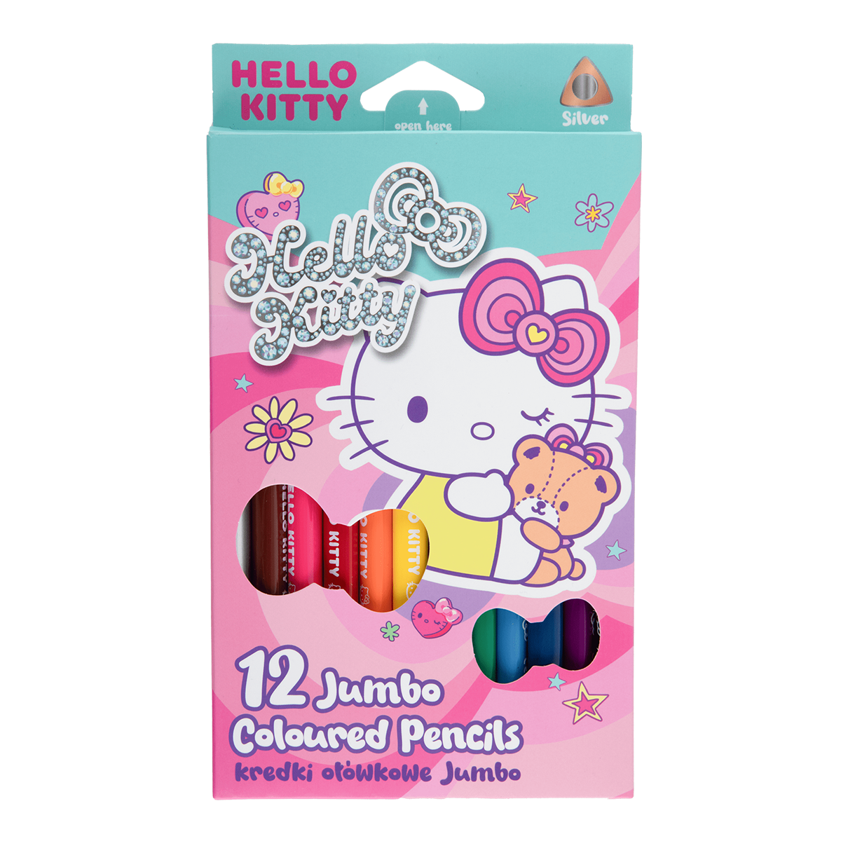 Colorino Buntstifte dreikantig JUMBO, Hello Kitty, 12 Farben