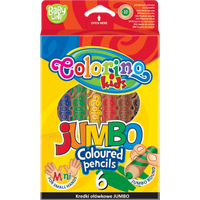 Colorino JUMBO Buntstifte rund mit Anspitzer – 6 Farben