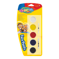 Colorino Kinderschminke trocken mit Pinsel – 5 Farben