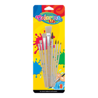 Colorino Pinsel-Set – flach und rund, 8-tlg.