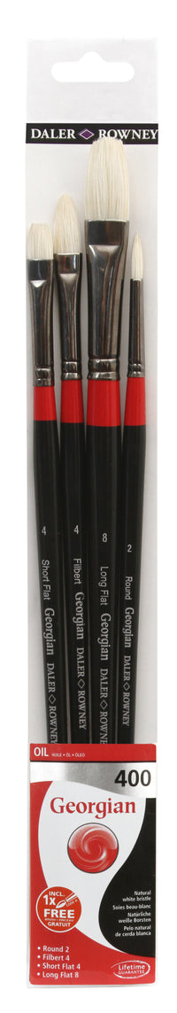 DALER ROWNEY D&R Georgian 400 Ölmalpinsel-Set Naturborsten 4-tlg.