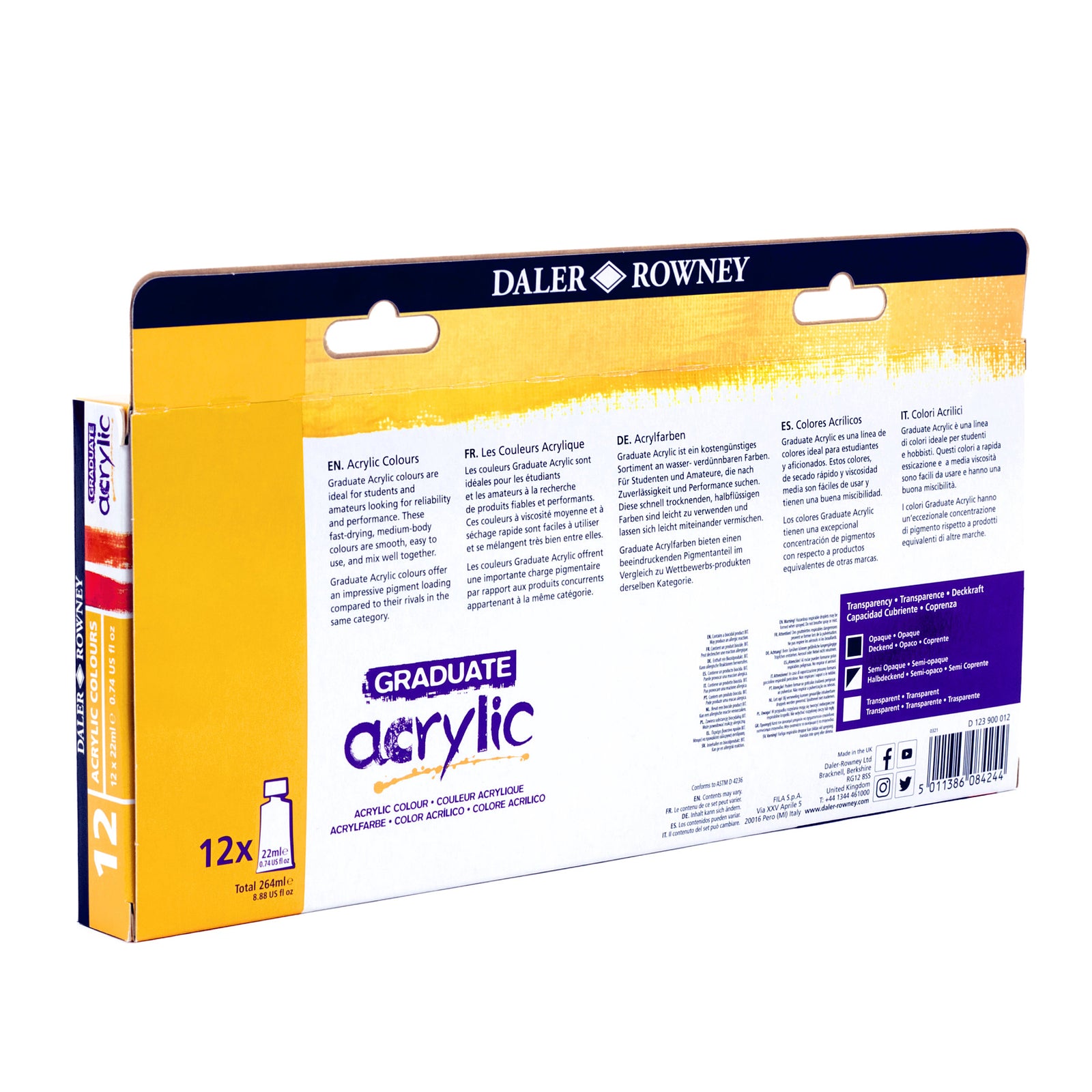 DALER ROWNEY Graduate Acrylfarben-Set 12 x 22 ml