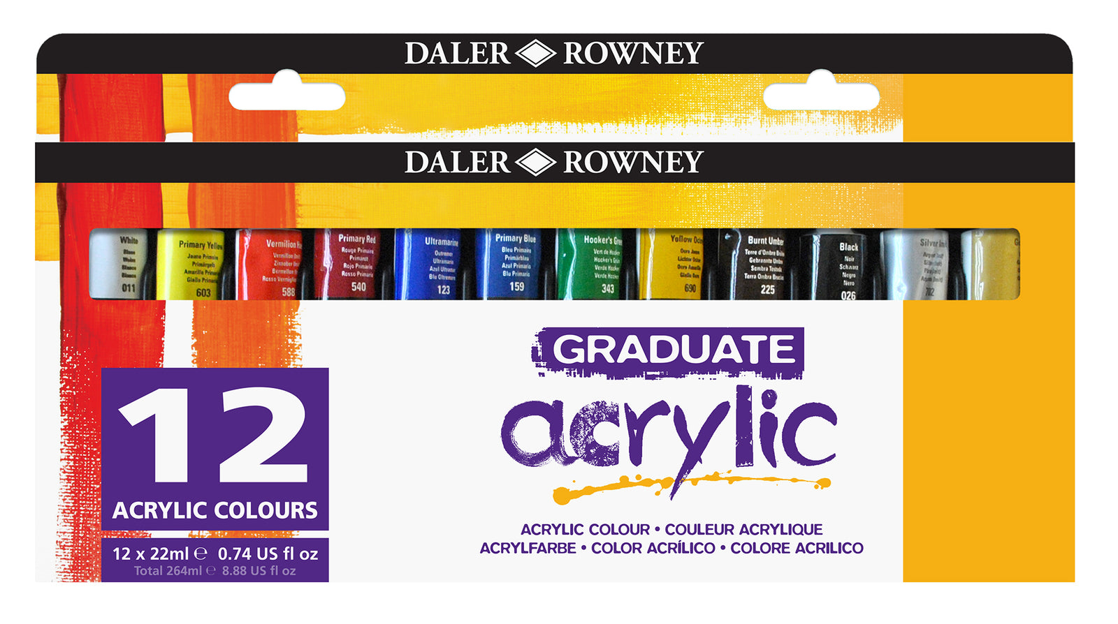 DALER ROWNEY Graduate Acrylfarben-Set 12 x 22 ml