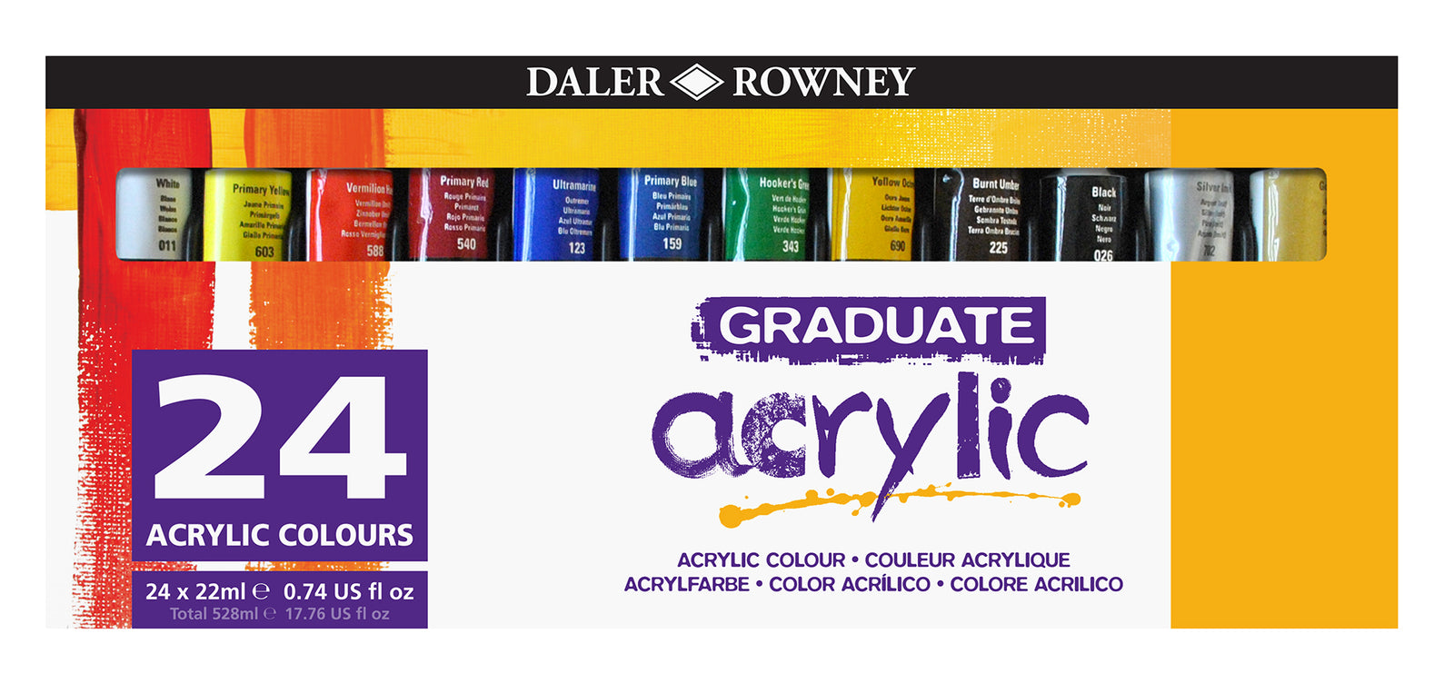 DALER ROWNEY Graduate Acrylfarben-Set 24 x 22 ml