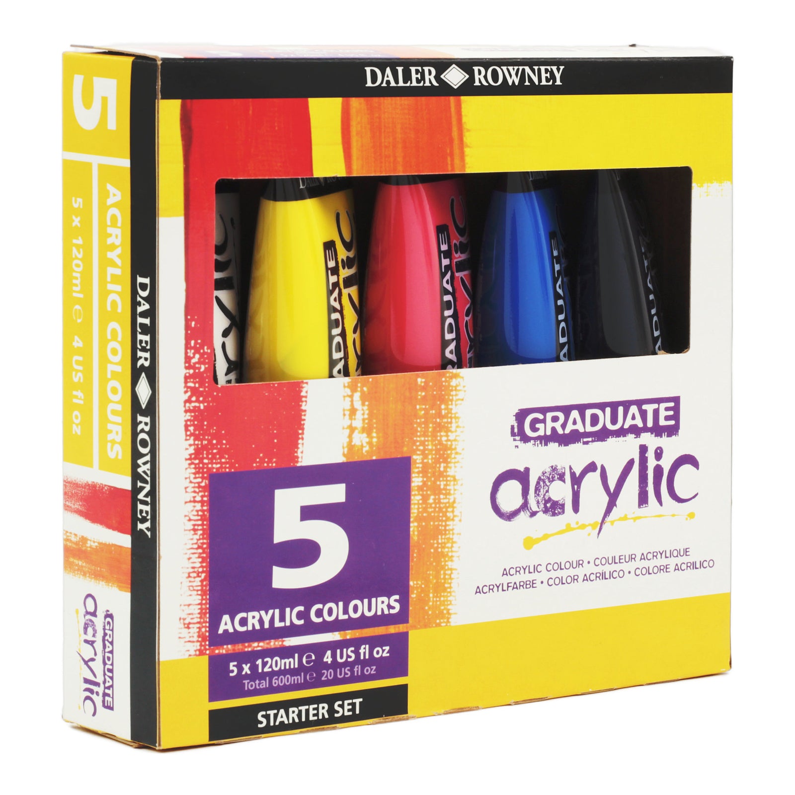 DALER ROWNEY Graduate Acrylfarben-Set 5 x 120 ml