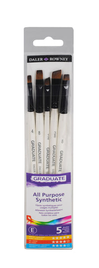 DALER ROWNEY D&R Graduate Flachpinsel-Set mit kurzem Stiel, 5-tlg.