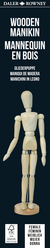 Holz-Gliederpuppe weiblich DALER ROWNEY - 30 cm