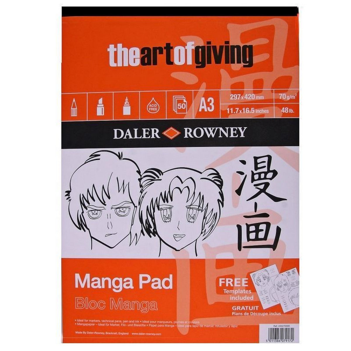 DALER ROWNEY Manga Markerblock 70 g - 50 Blatt, A3