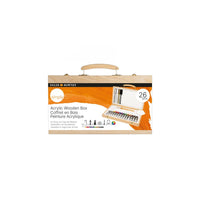 DALER ROWNEY Simply Acrylfarben-Set im Holzkoffer 26-tlg.