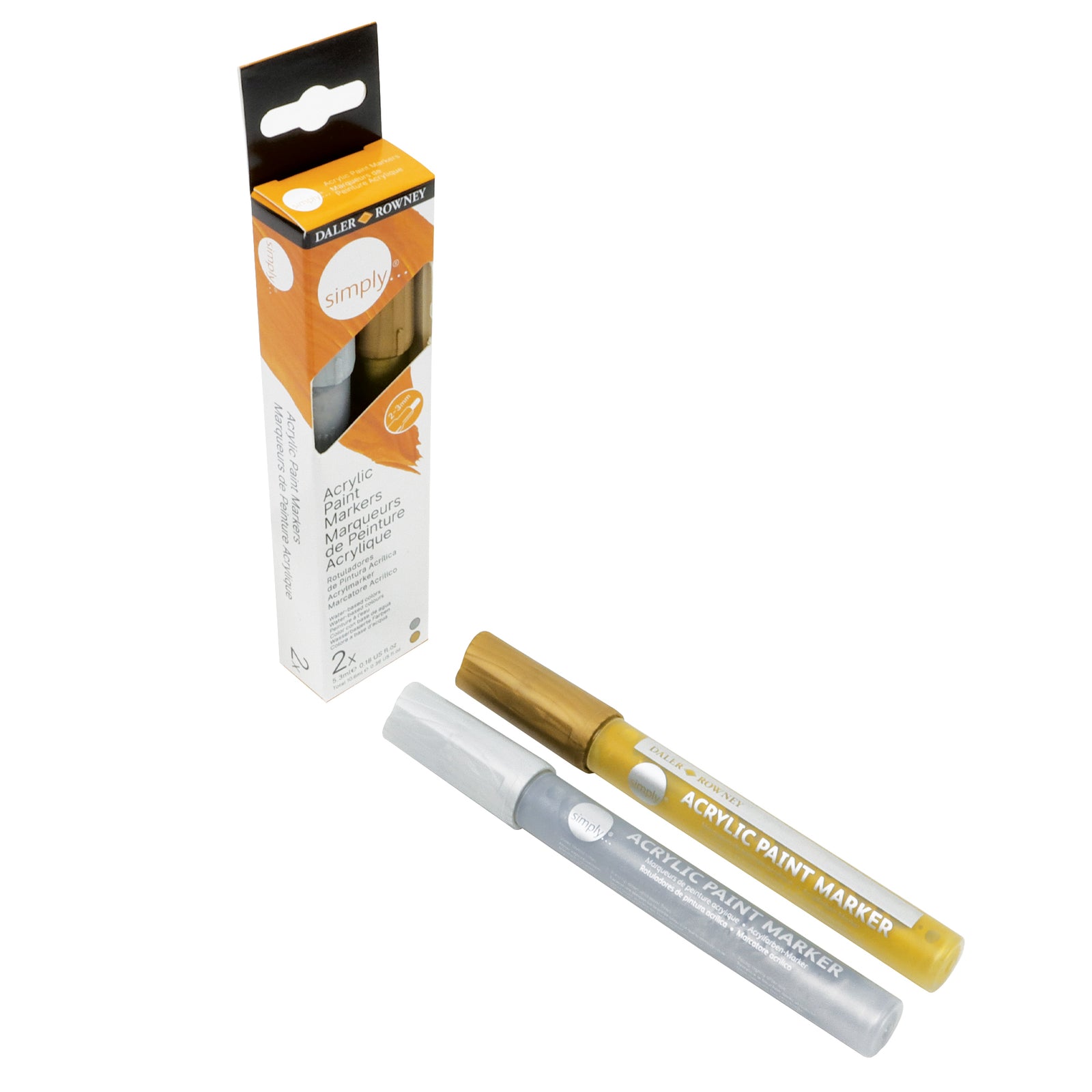 DALER ROWNEY Simply Acrylmarker-Set Gold und Silber 2 Stk.