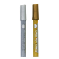 DALER ROWNEY Simply Acrylmarker-Set Gold und Silber 2 Stk.
