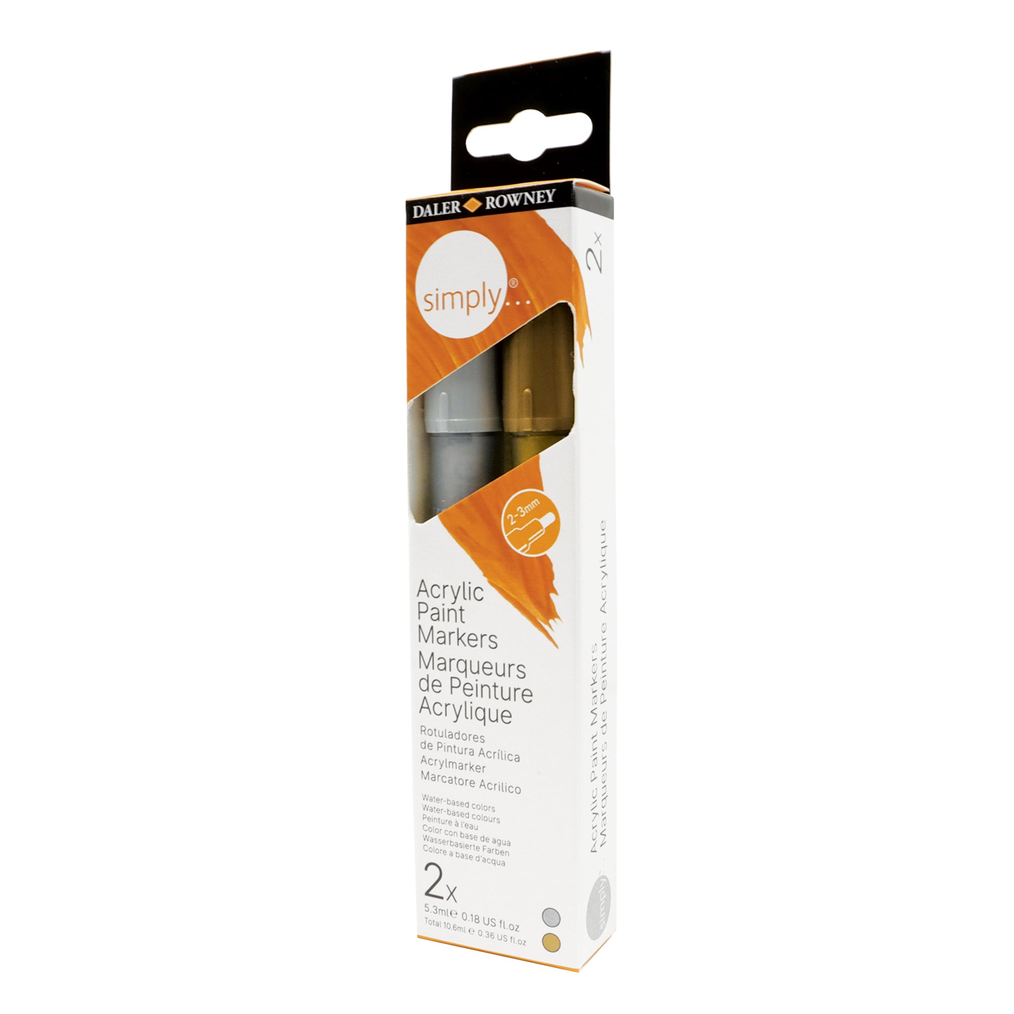 DALER ROWNEY Simply Acrylmarker-Set Gold und Silber 2 Stk.