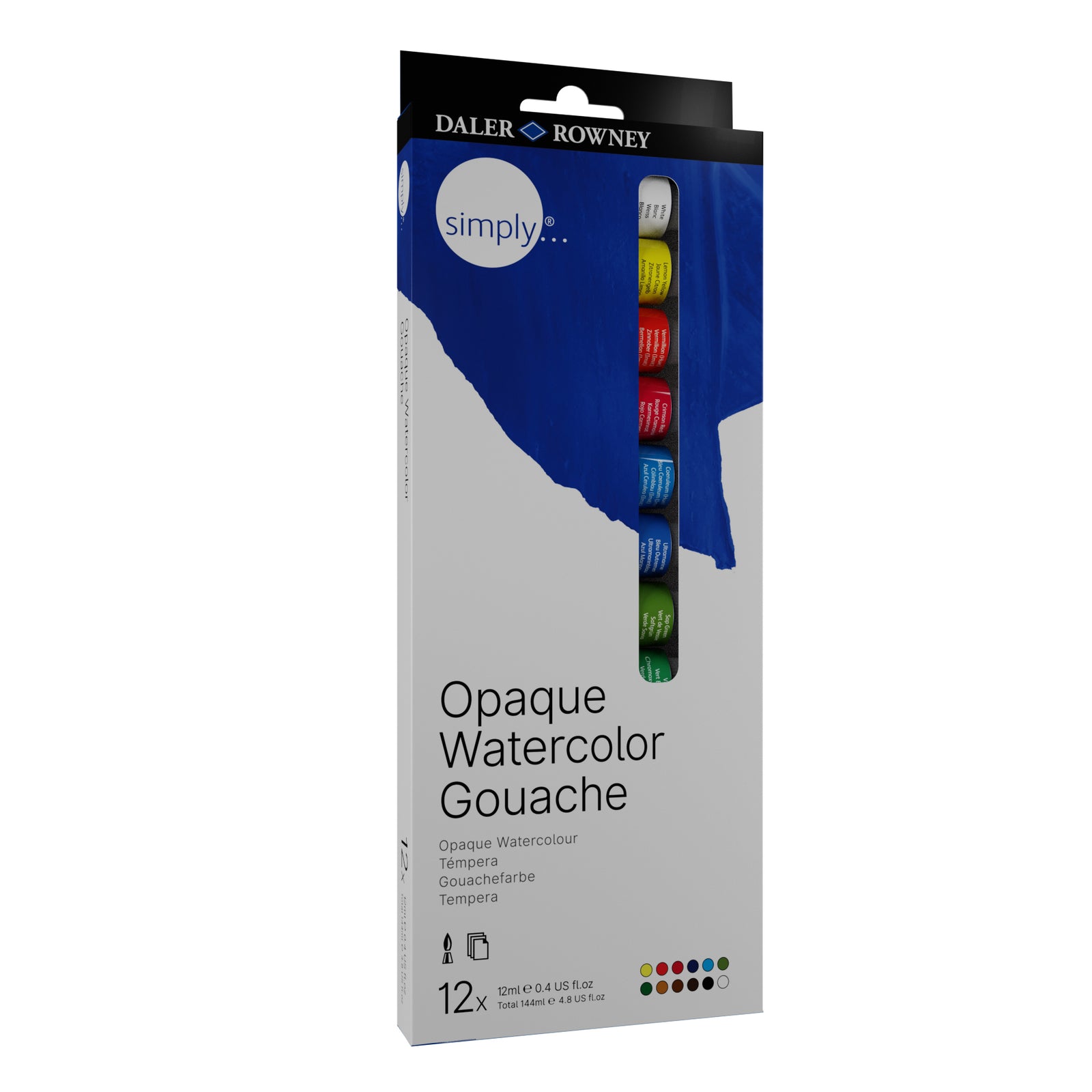 DALER ROWNEY Simply Gouachefarben-Set 12 x 12 ml