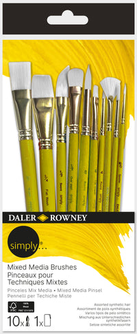 DALER ROWNEY Simply Pinselset Mixed Media verschiedene Formen 10-teilig