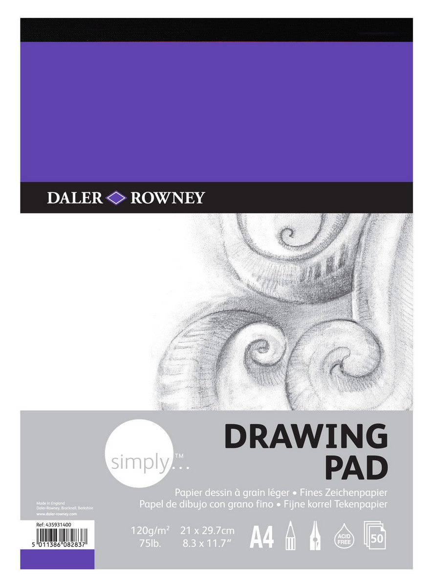 DALER ROWNEY Simply Skizzenblock A4 120 g 50 Blatt geleimt