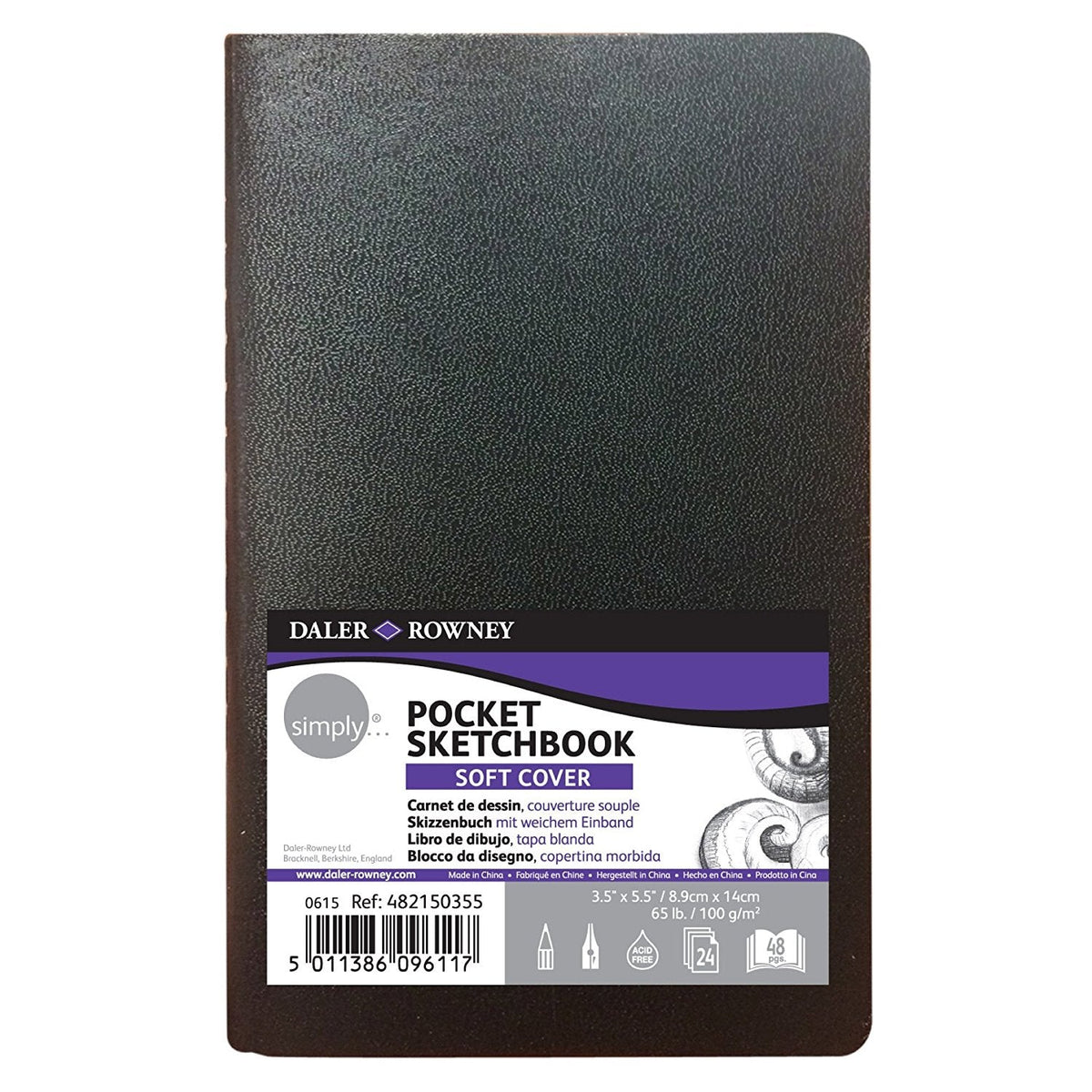 DALER ROWNEY Simply Taschen-Skizzenbuch 100 g 24 Blatt geleimt