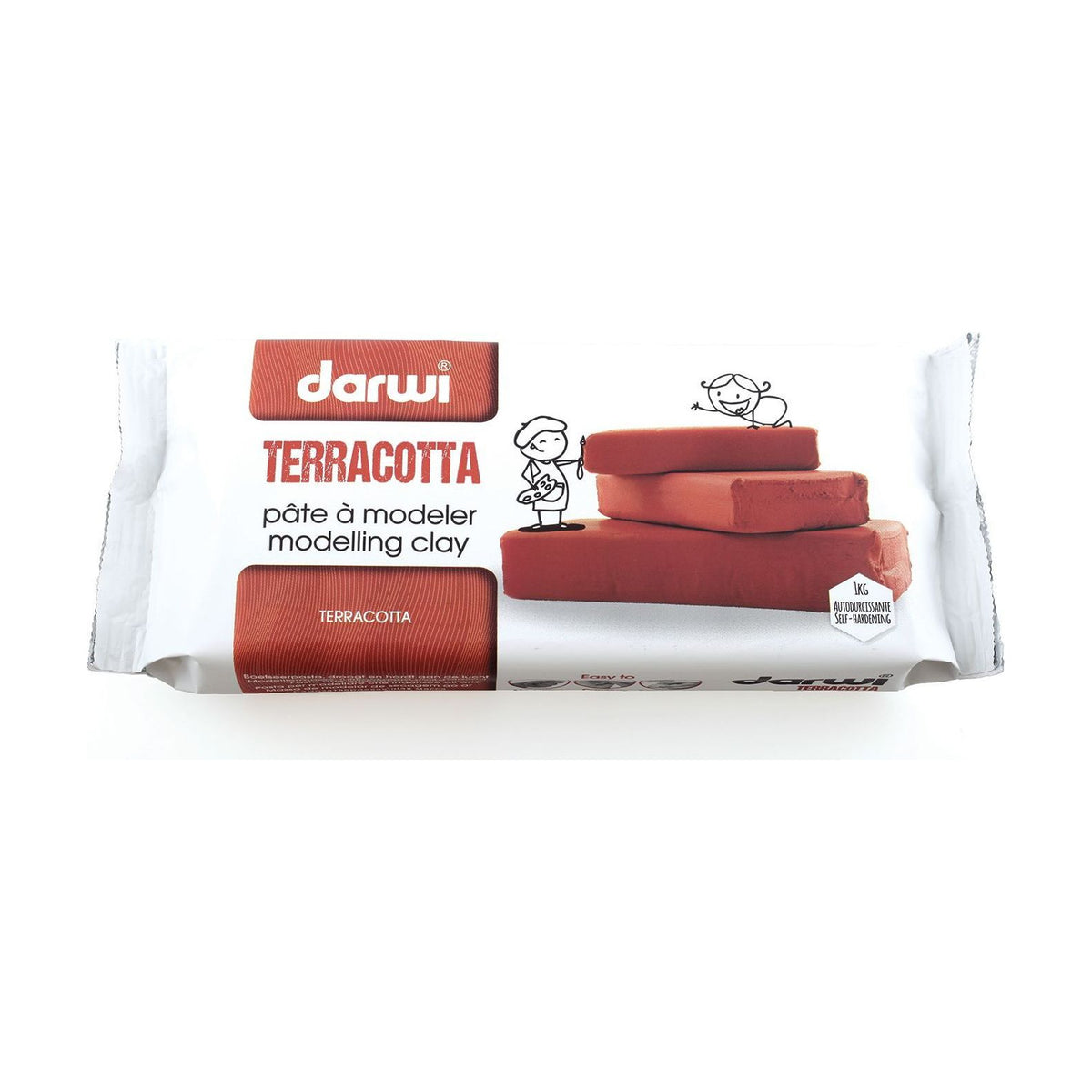 DARWI lufthärtende Modelliermasse 1000 g Terrakotta