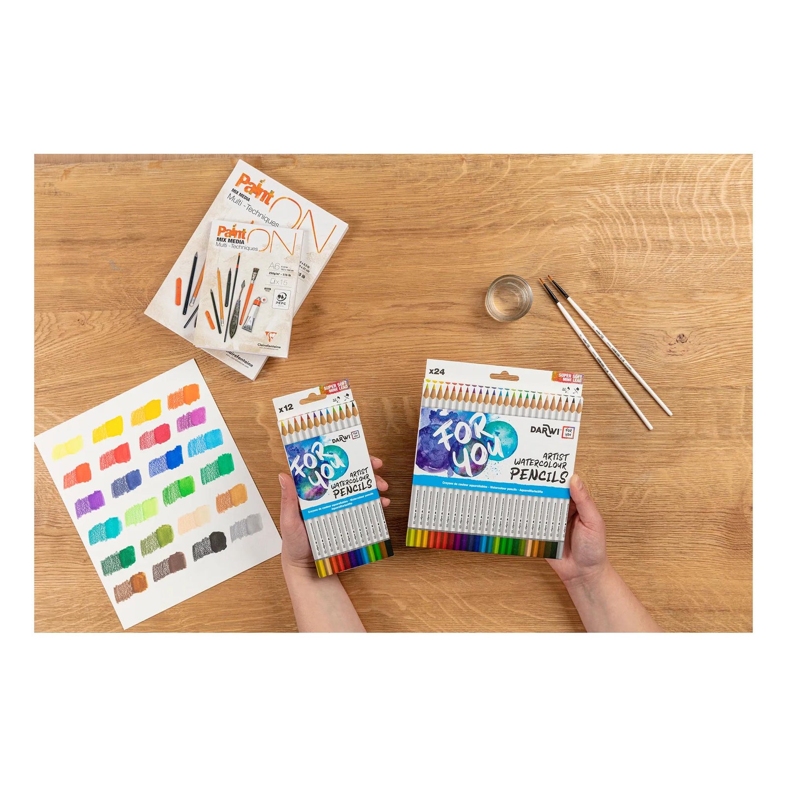 Aquarellstifte-Set DARWI - 12 Stk.