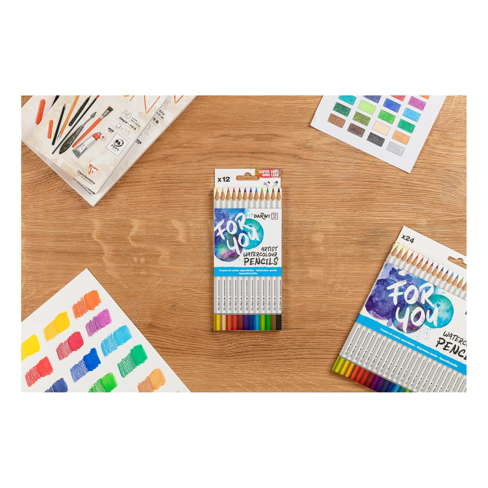 Aquarellstifte-Set DARWI - 12 Stk.