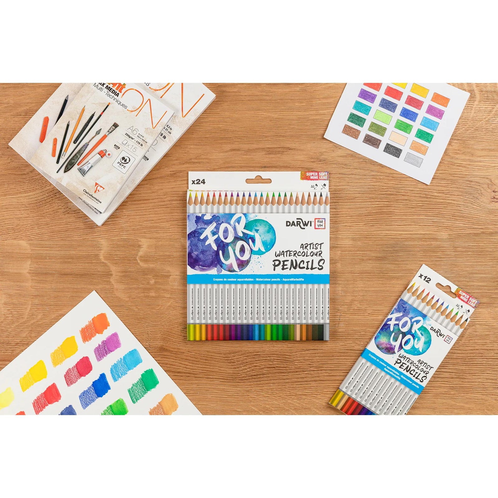 DARWI Aquarellbuntstifte-Set – 36 Stk.