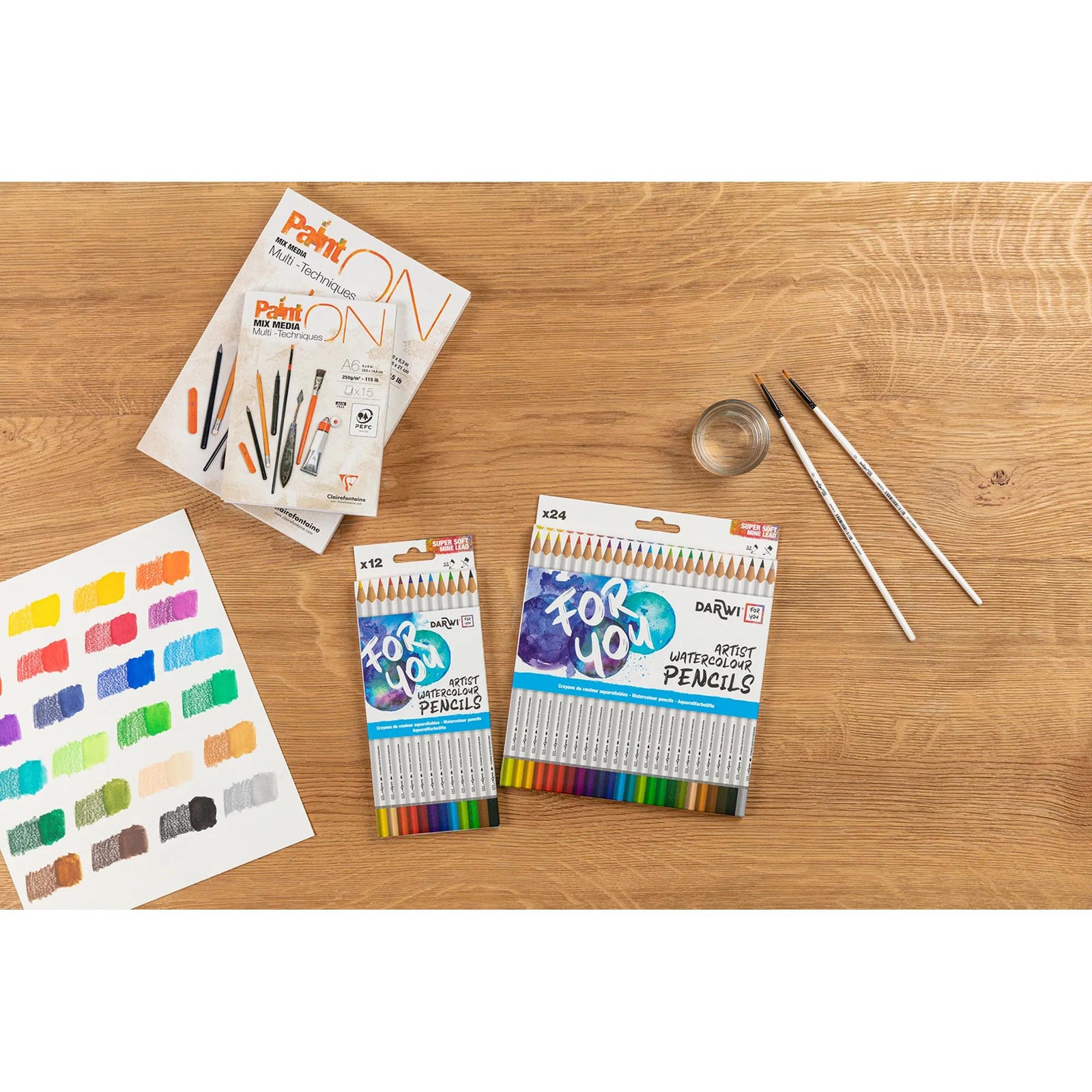 DARWI Aquarellbuntstifte-Set – 36 Stk.