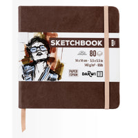 Skizzenbuch DARWI Brown 14 x 14 cm 140 g 80 Blatt