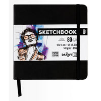 DARWI Skizzenbuch Black 14 x 14 cm, 140 g/m2, 80 Blatt