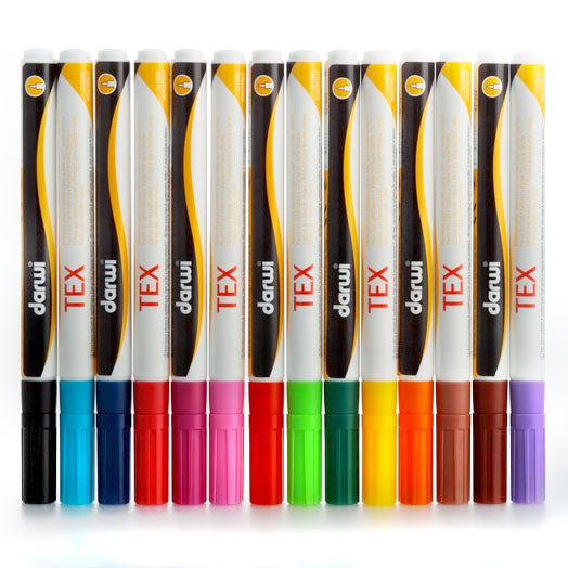 DARWI TEX Textilmarker fein 3 ml | verschiedene Farbtöne