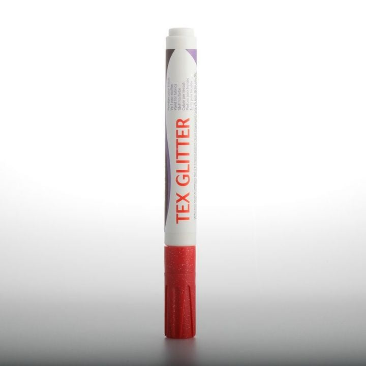 DARWI TEX Textilmarker mit Glitzereffekt 6 ml | verschiedene Farben | karmesinrot
