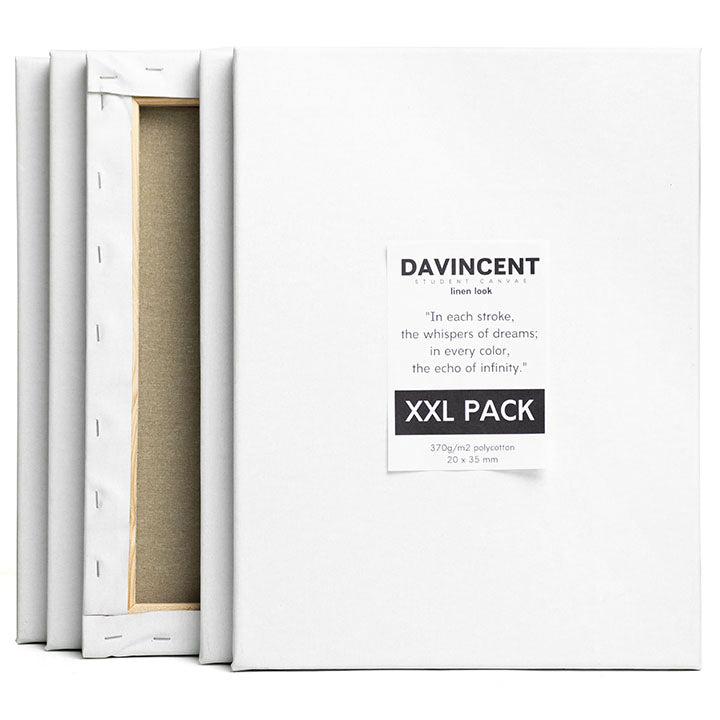 DAVINCENT Leinenimitat-Keilrahmen 5er-Set für Künstler | ARTMIE